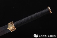 草钢经镀金八面汉剑 查长伟作品