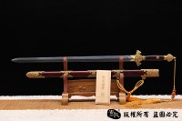 紫檀手雕尚方剑 孤品1把 查长伟作品