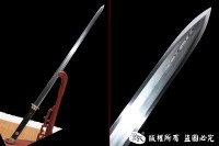 经典铜装八面唐剑 百炼花纹钢烧刃