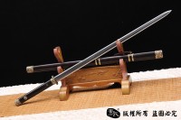 经典铜装八面唐剑 百炼花纹钢烧刃
