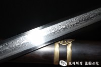 经典铜装八面唐剑 百炼花纹钢烧刃