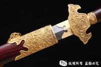 紫檀手雕尚方剑 孤品1把 查长伟作品