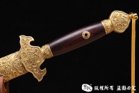 紫檀手雕尚方剑 孤品1把 查长伟作品