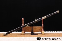 经典铜装八面唐剑 百炼花纹钢烧刃
