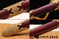 紫檀手雕尚方剑 孤品1把 查长伟作品