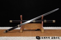 经典铜装八面唐剑 百炼花纹钢烧刃