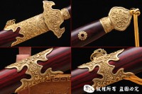 紫檀手雕尚方剑 孤品1把 查长伟作品