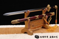 紫檀手雕尚方剑 孤品1把 查长伟作品