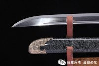 羽毛钢珍珠鱼皮款黑金古刀 大师作品