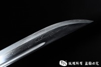 羽毛钢珍珠鱼皮款黑金古刀 大师作品