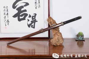 百炼钢鱼皮柄切刃唐刀